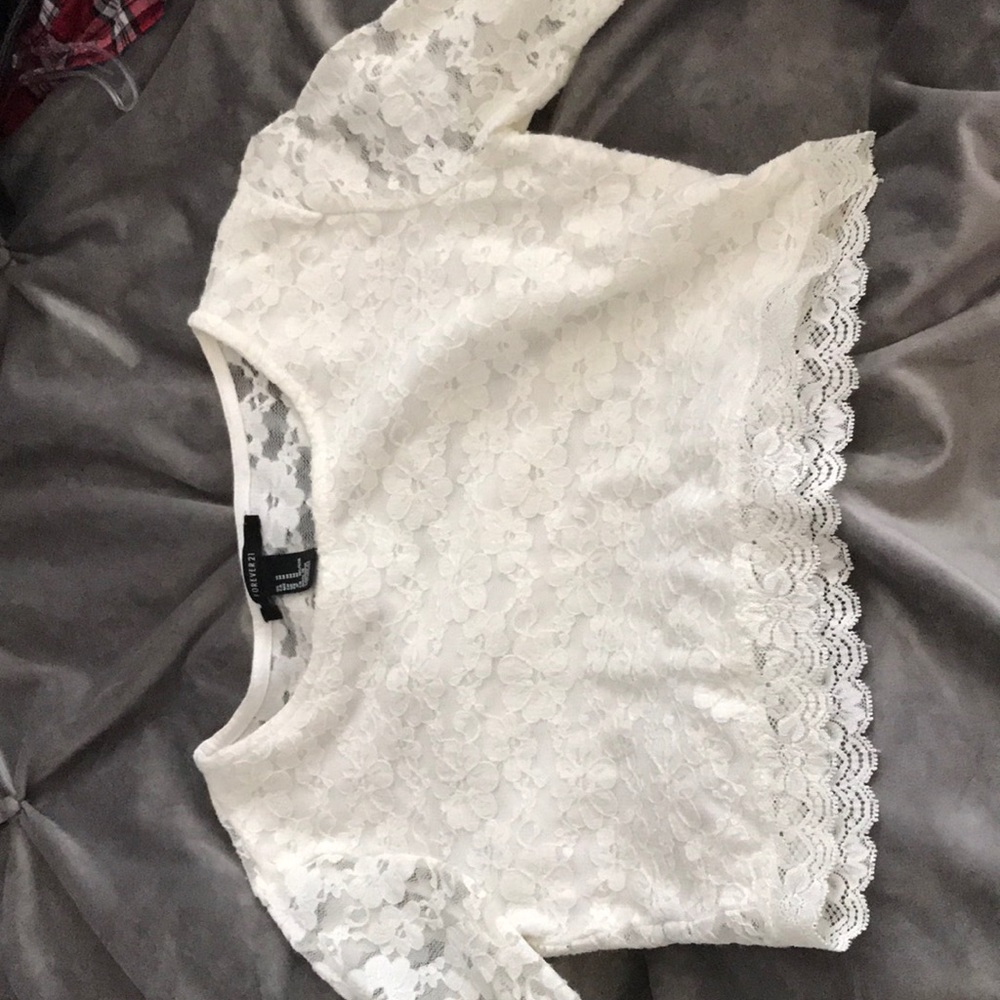 Cream crop top